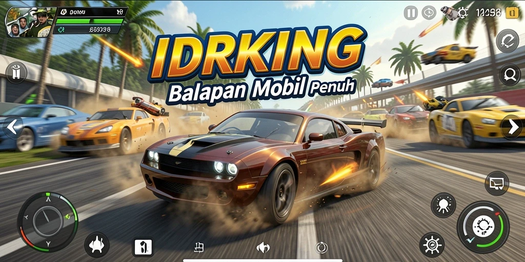 Gameplay balapan mobil yang mendebarkan di IDRKING