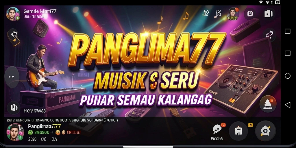 Tampilan menarik dari gameplay musik di PANGLIMA77.