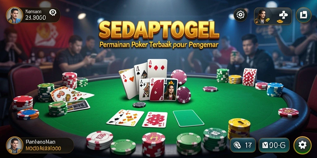 Tampilan utama gameplay Poker di SEDAPTOGEL yang menegangkan.