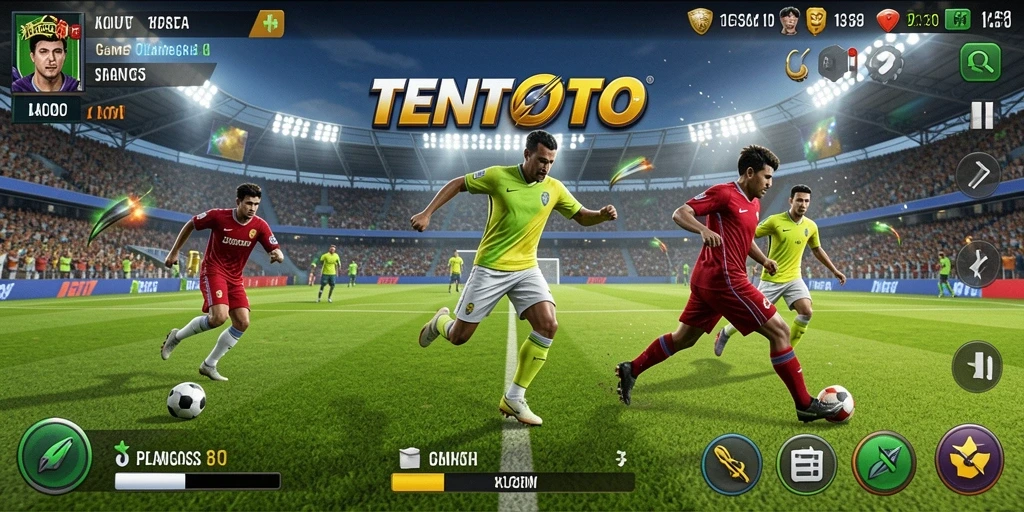 Screenshot TENTOTO menampilkan aksi seru olahraga yang mendebarkan.
