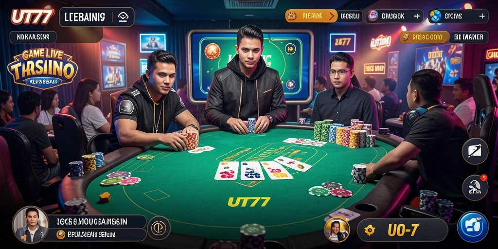 Gameplay langsung dengan dealer profesional di UT77.